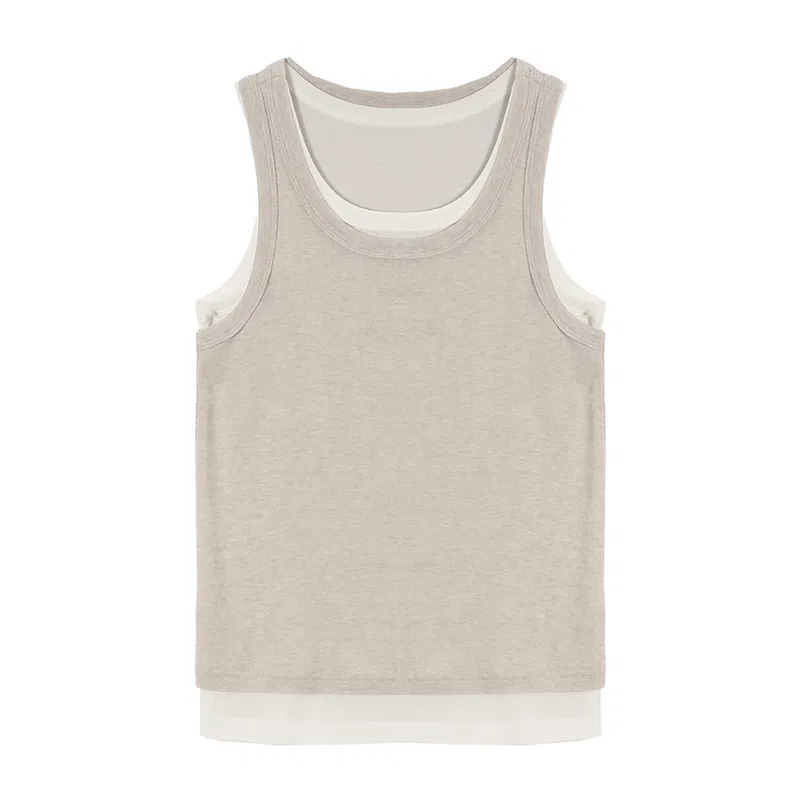 潞优野 时尚百搭假两件显瘦背心 女款