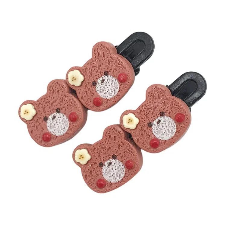 简应舒 熊熊仿真食物 树脂 发夹 男女同款情侣款