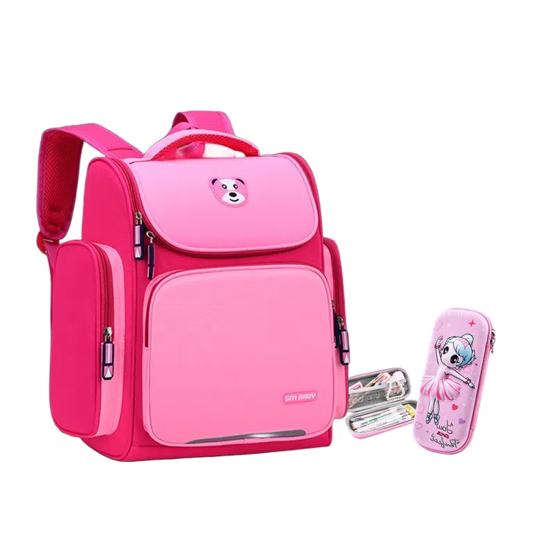 芭菲尼 高颜值大容量多隔层小学生初高中生护脊减负防泼水上课背包 牛津布  双肩包 常规 儿童款 粉色/宝蓝色/玫红色/天蓝色