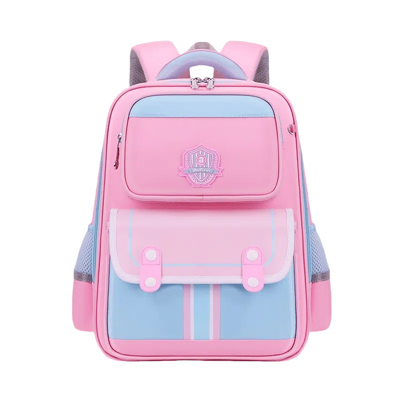 芭菲尼 耐磨耐脏防泼水拼色双肩包 牛津布 童包 大号 儿童款 英伦红/绿色/粉色/紫色