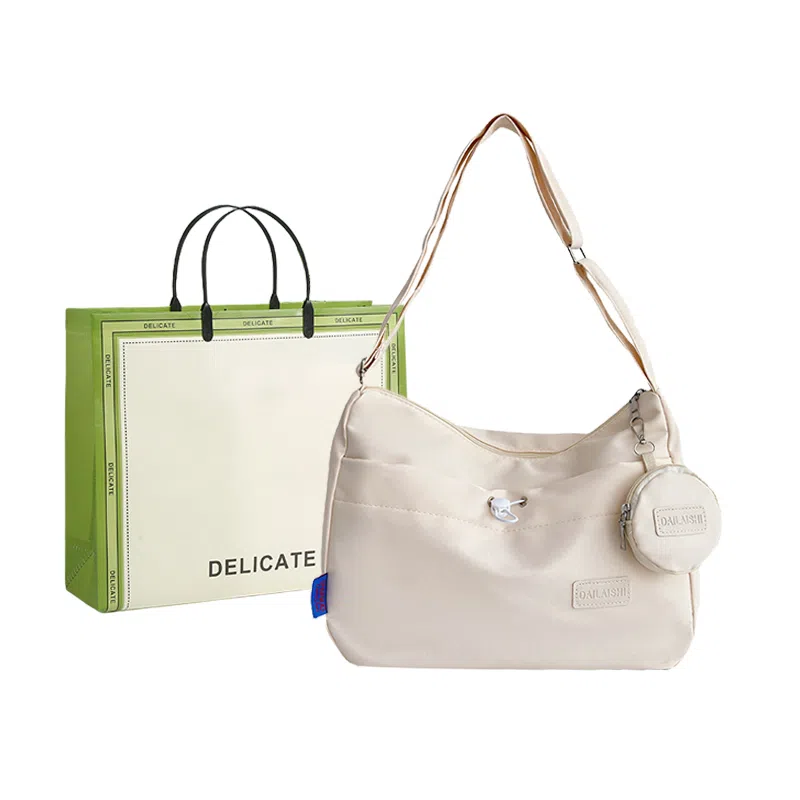 芭菲尼 休闲简约日常通勤时尚百搭 尼龙 单肩斜挎包 女款 白色黑色黄色蓝色