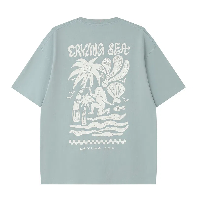 Crying Center Vintage Beach Illustration Tee