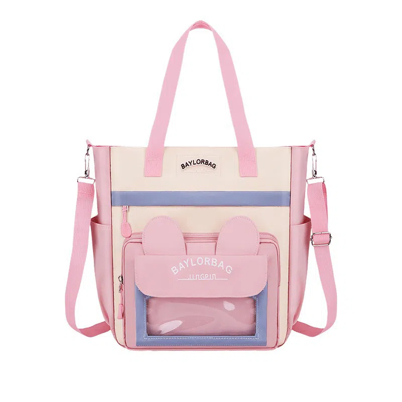 芭菲尼 学院风百搭撞色卡通 尼龙 斜挎包 常规 女款 多色