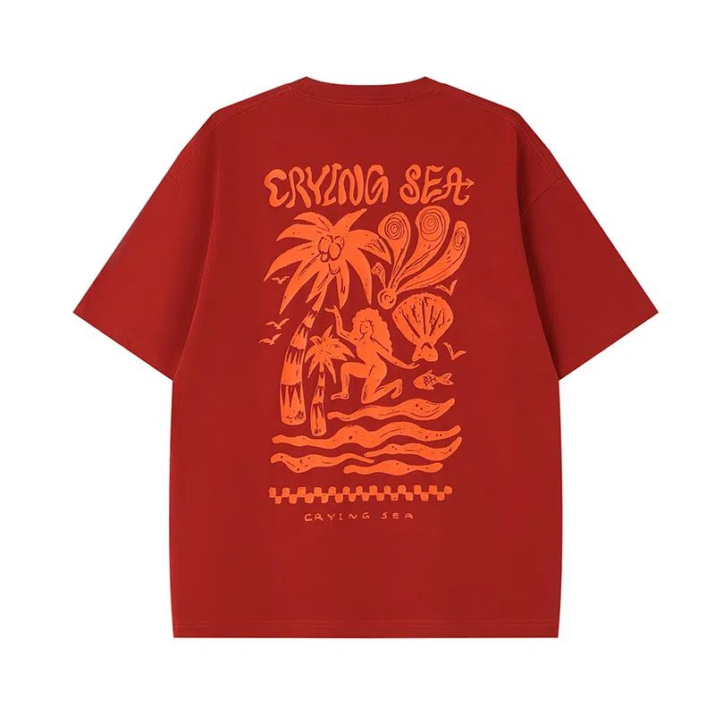 Crying Center Vintage Beach Illustration Tee