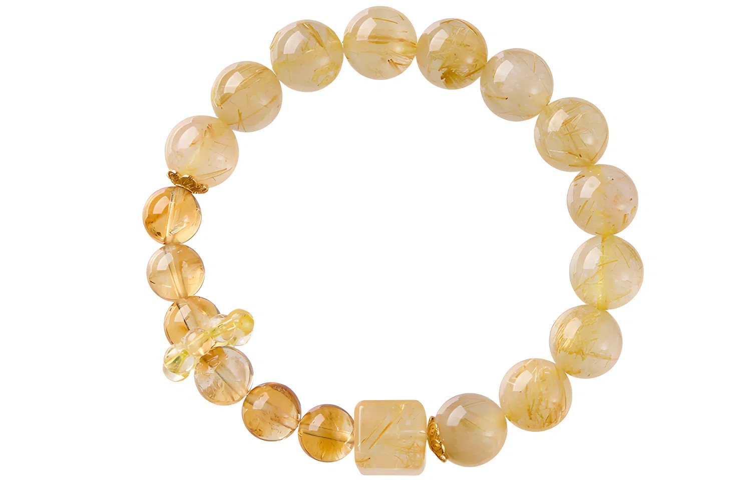 石头记 招财 黄塔晶 吸金招米转运珠配饰 高级感小众设计 八方来财 好运上岸配饰 礼盒款天然 金发晶 手串 男女同款情侣款