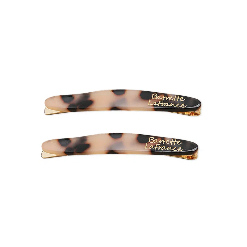 蒙妮 柳叶金标字母一字夹 醋酸 发夹 女款