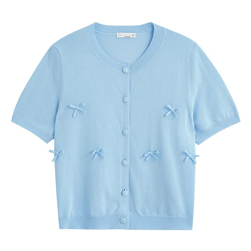 茵曼 气质时尚舒适短袖针织衫 女款