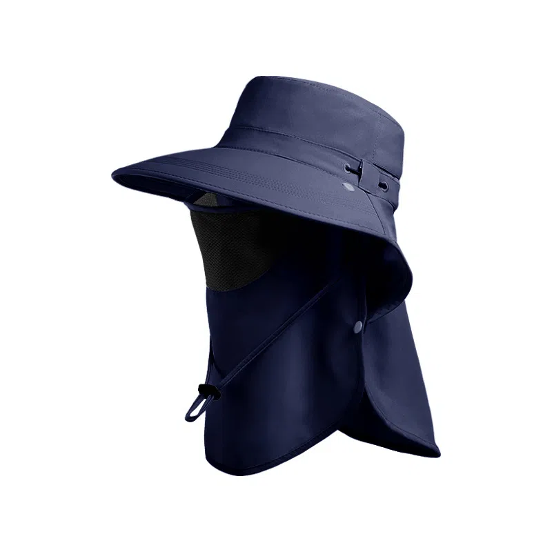 艾佳微 防紫外线户外骑行露营可折叠全脸面罩太阳帽 锦纶 防晒帽 男女同款情侣款