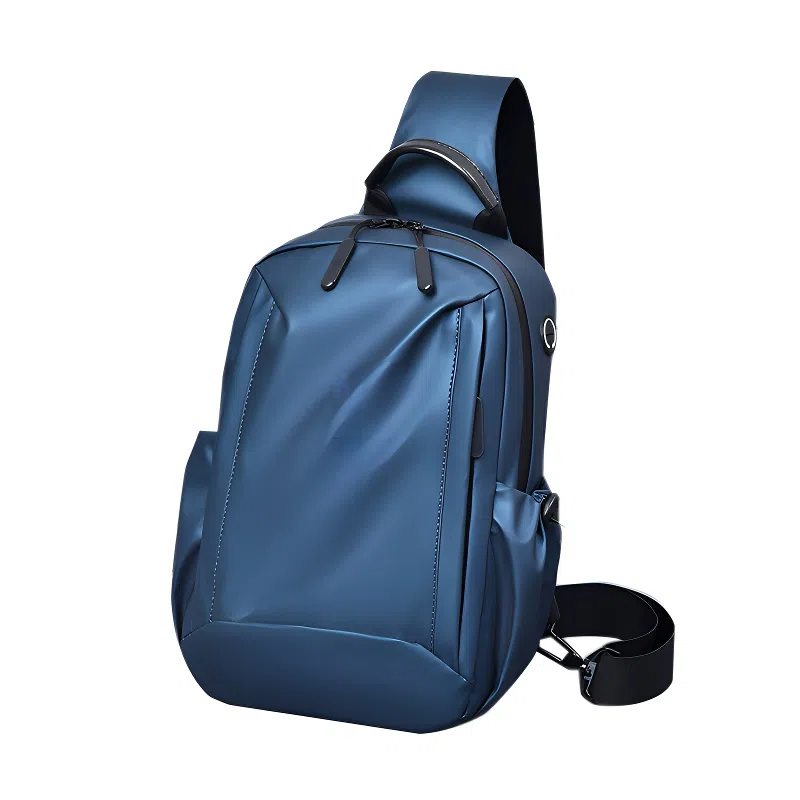 泰克森 防水背包休闲时尚运动胸前包 牛津纺 胸包 男女同款情侣款 黑色/蓝色/灰色