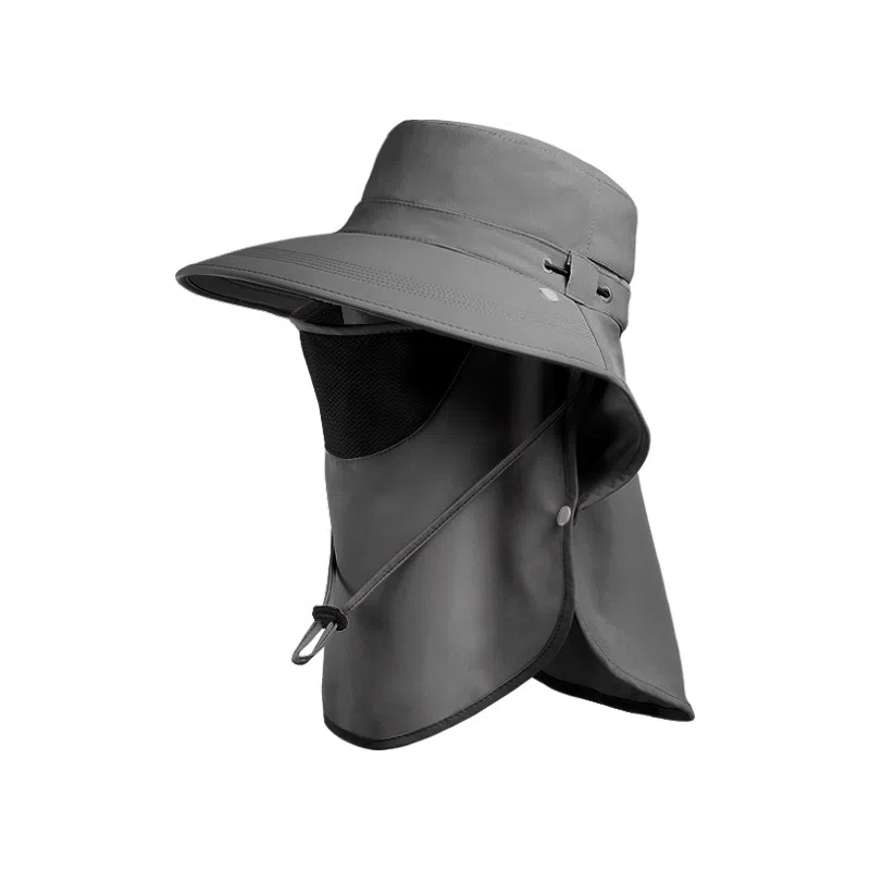 艾佳微 防紫外线户外骑行露营可折叠全脸面罩太阳帽 锦纶 防晒帽 男女同款情侣款