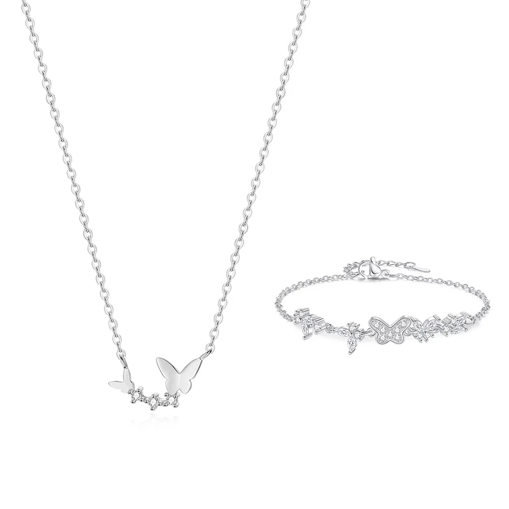 饰伴 蝴蝶精致大气简约高级感小众设计轻奢百搭气质温柔通勤套装 合金 手链 男女同款情侣款