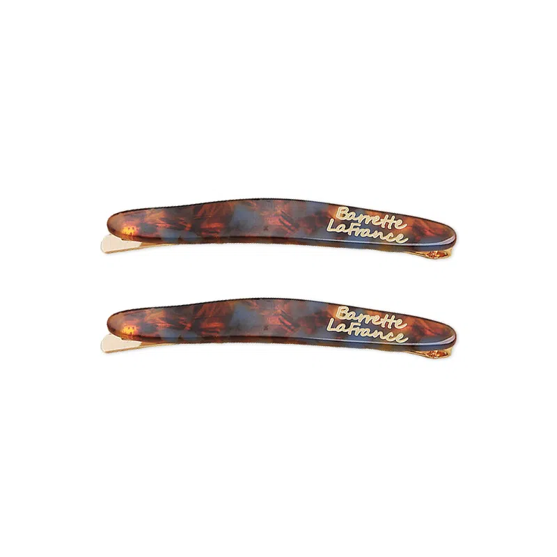 蒙妮 柳叶金标字母一字夹 醋酸 发夹 女款