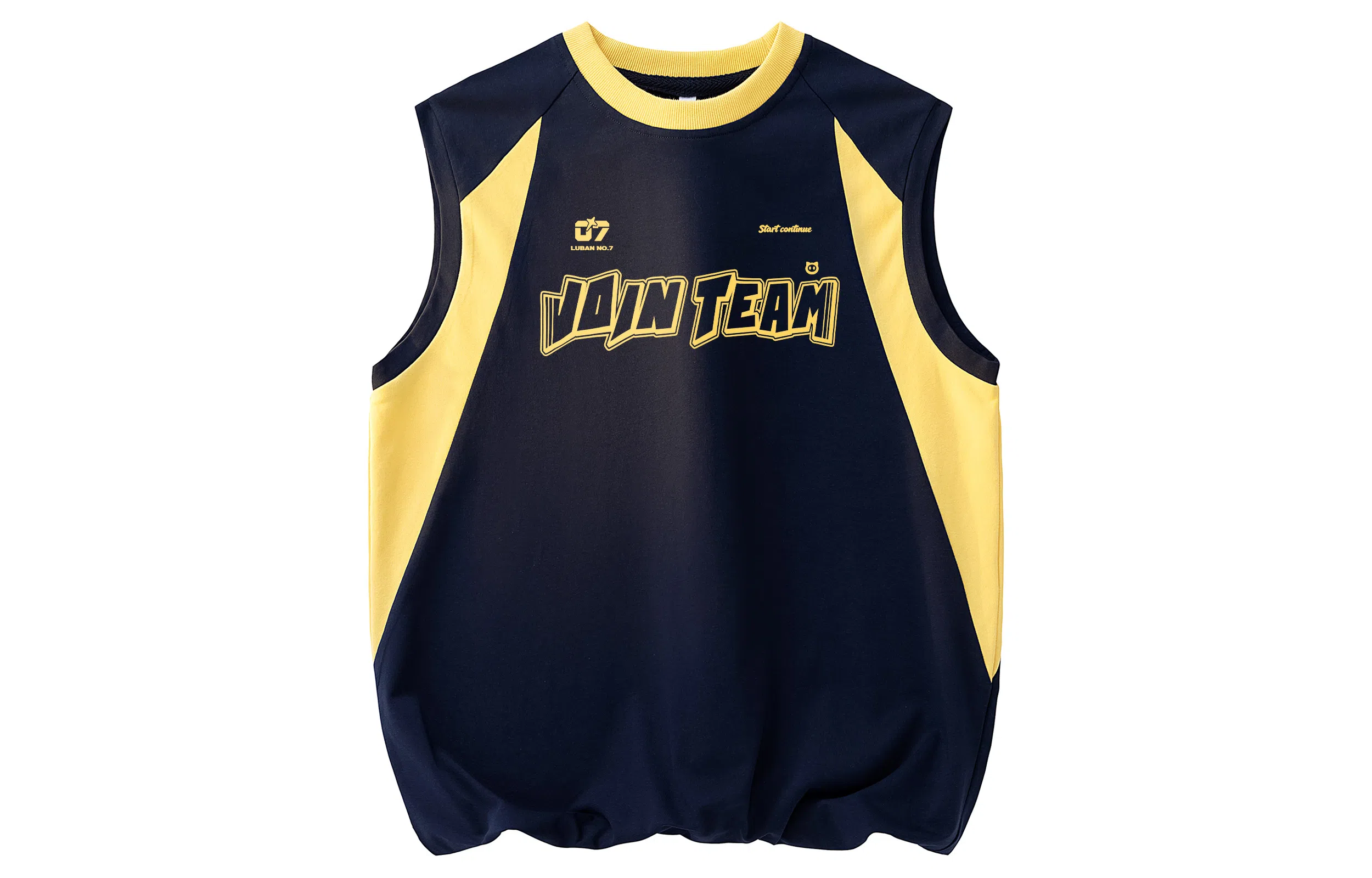 王者荣耀 鲁班七号款 美式高街无袖坎肩时尚潮流学院风少年感无性别休闲宽松舒适圆领背心 男女同款