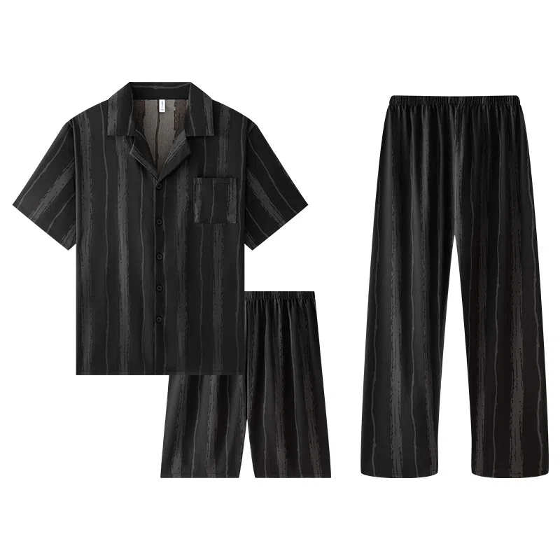 好福份 柔软时尚复古花纹睡衣套装 男款