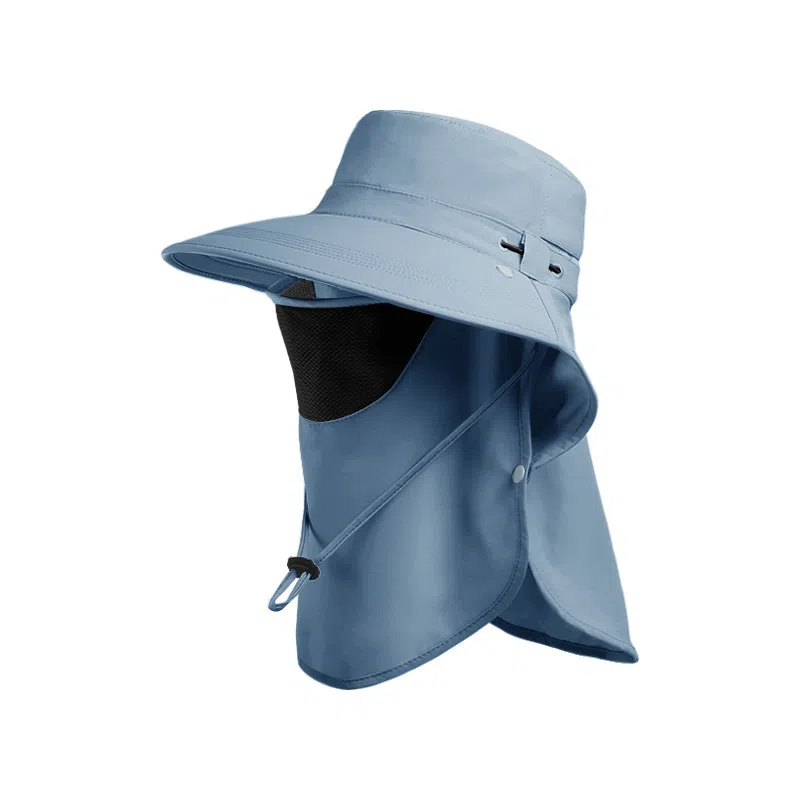艾佳微 防紫外线户外骑行露营可折叠全脸面罩太阳帽 锦纶 防晒帽 男女同款情侣款