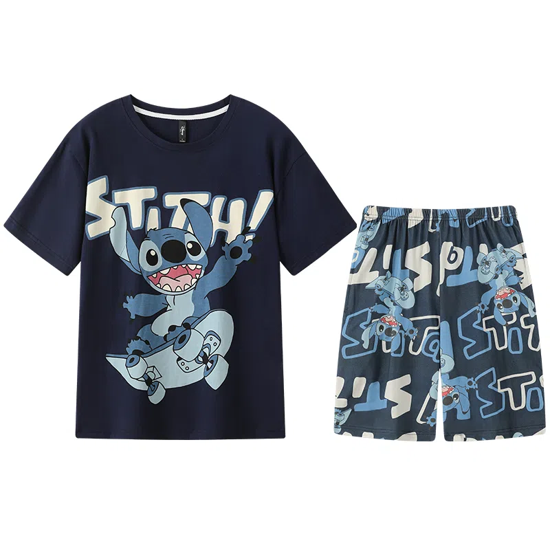 Gongdie x Disney Stitch Pajama Set Navy