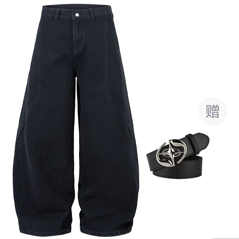 TH Fabricate Black Wide-Leg Jeans