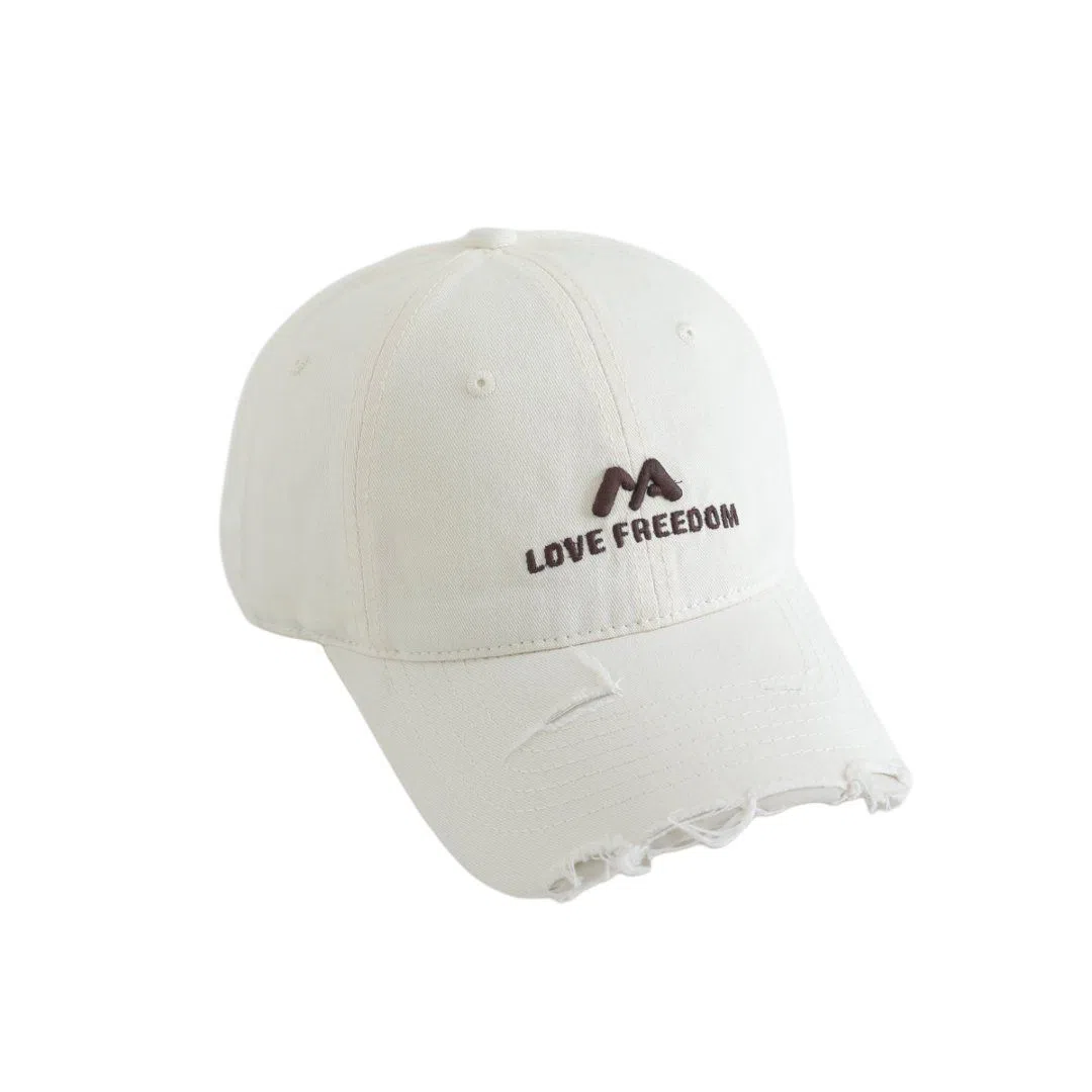 艾佳微 休闲流行美式个性破洞户外遮阳显脸小显白大头围 棉 鸭舌帽 男女同款情侣款