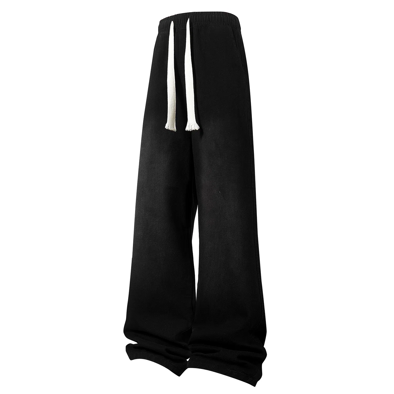 加菲猫家族 美式复古水洗做旧宽松休闲舒适直筒垂感日常时尚通勤高街百搭系带松紧中腰青春活力中性风牛仔裤 男女同款