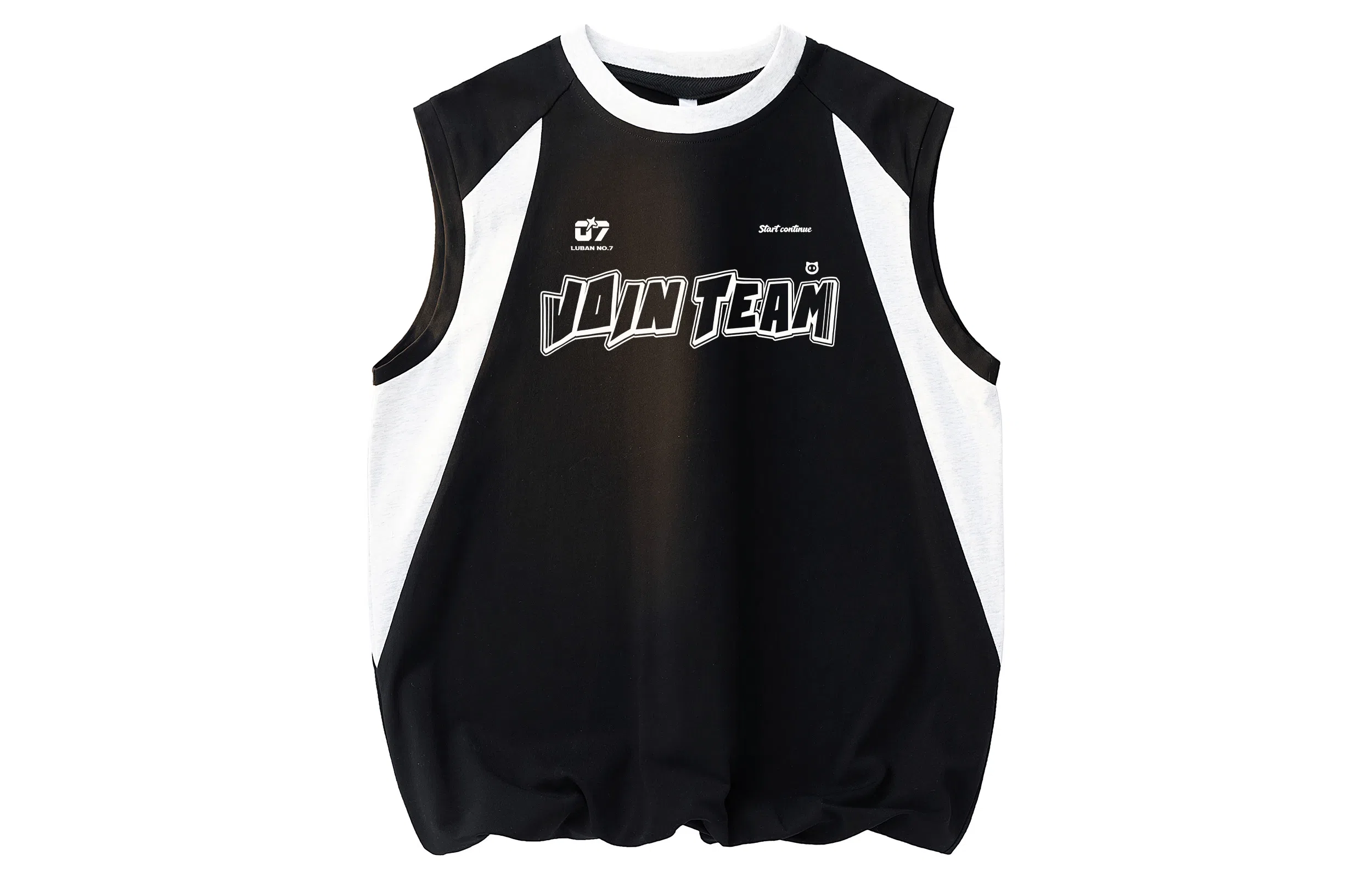 王者荣耀 鲁班七号款 美式高街无袖坎肩时尚潮流学院风少年感无性别休闲宽松舒适圆领背心 男女同款