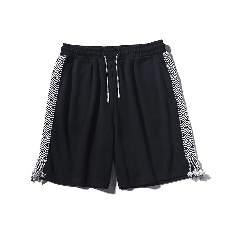 乱步 侧边编织潮牌宽松五分百搭运动休闲短裤 男女同款