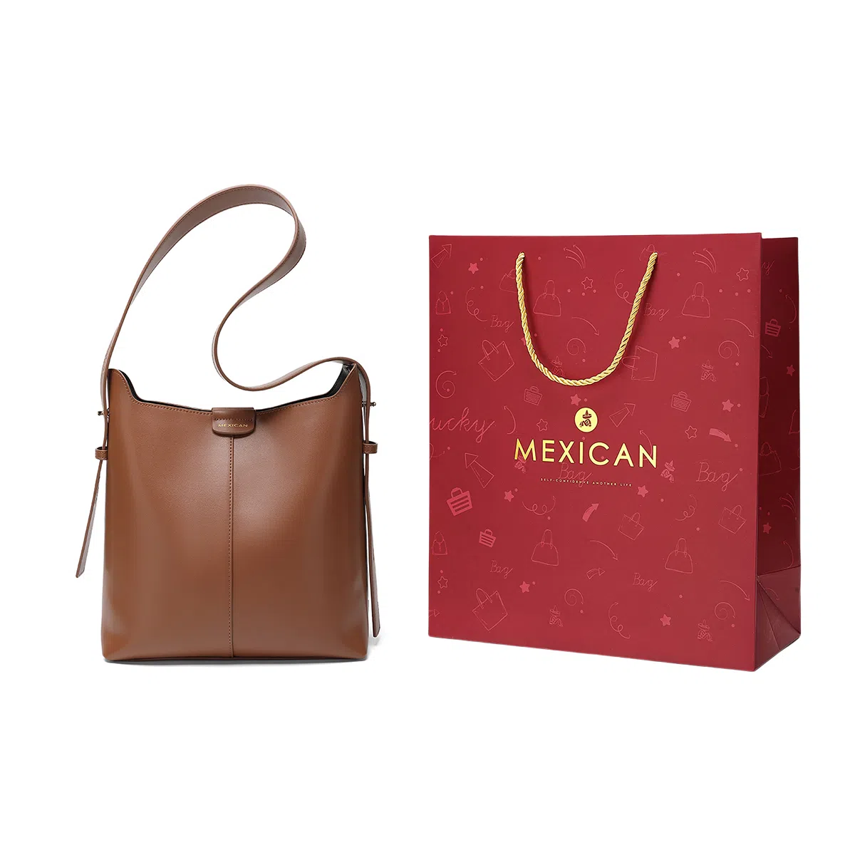 稻草人 高级感简约时尚通勤腋下百搭复古实用上班族 聚氨酯 斜挎包 常规 女款 棕色/咖色