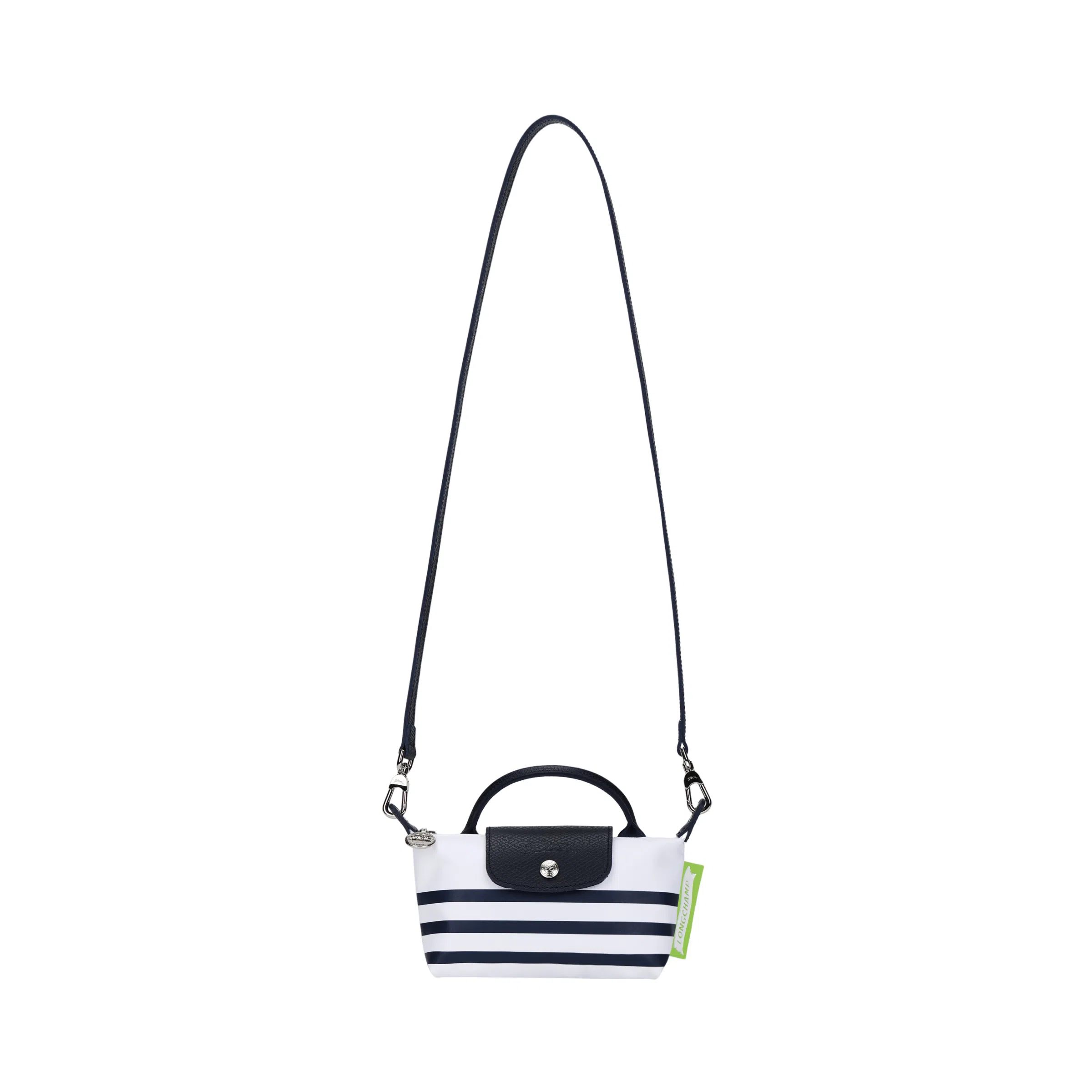 Longchamp Le Pliage 17 Navy White