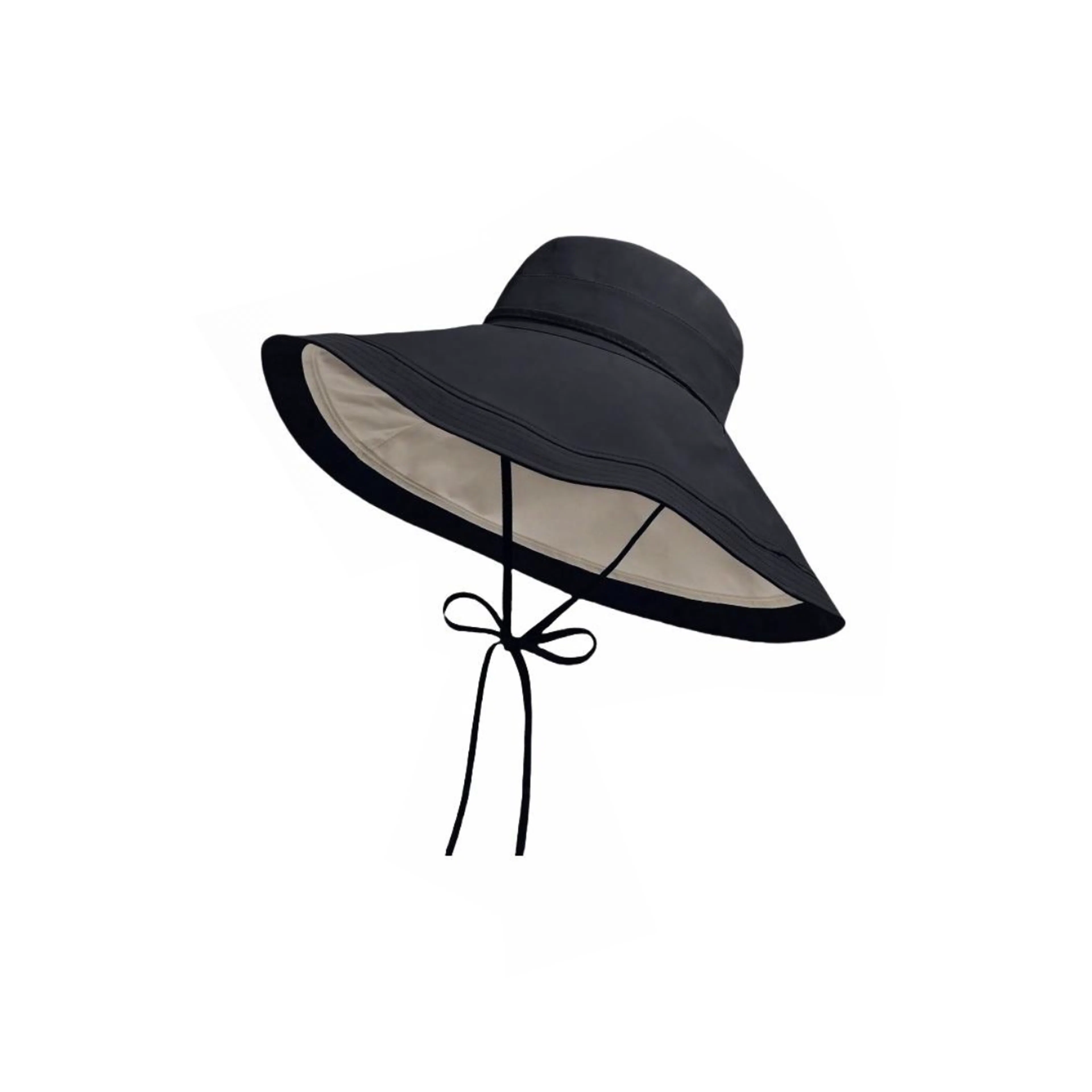 艾佳微 夏季海边度假素颜防晒遮脸防紫外线大头围透气薄款 聚酯纤维 渔夫帽 女款