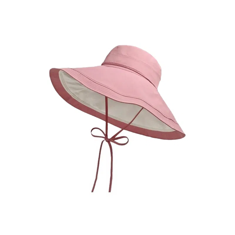 艾佳微 夏季海边度假素颜防晒遮脸防紫外线大头围透气薄款 聚酯纤维 渔夫帽 女款