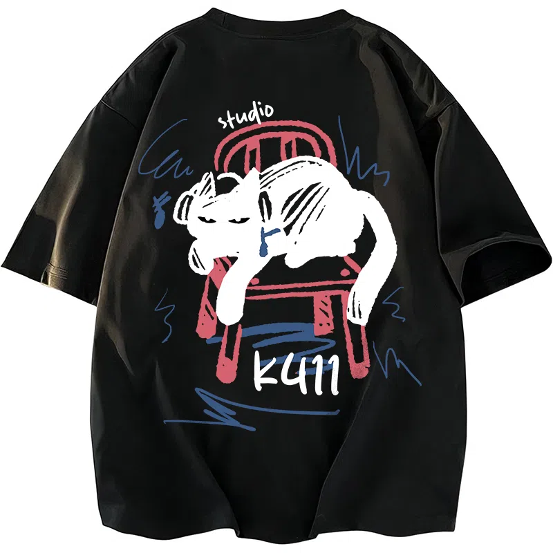 K411 Graffiti Cat Logo T-Shirt