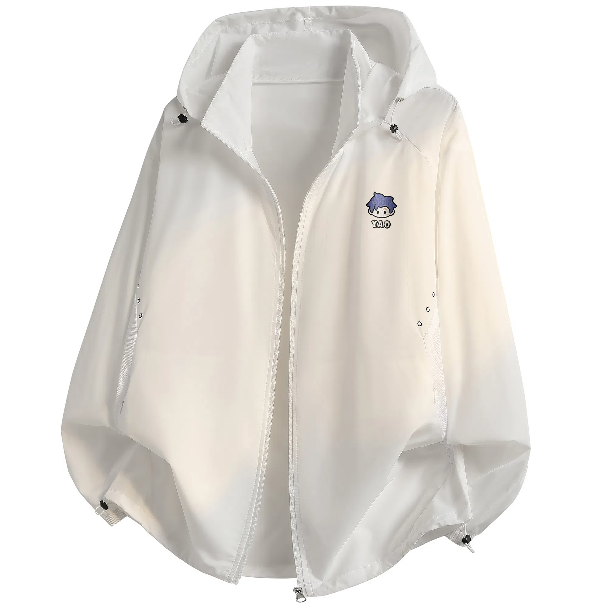 王者荣耀 曜款 山系户外凉感吸湿排汗薄款印花运动训练跑步皮肤衣亲肤舒适开衫休闲宽松纯色连帽防晒服 男女同款