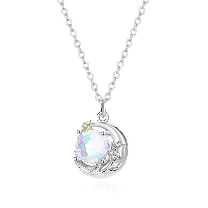 【 S925 玫瑰星球】 七好美银 精致轻奢时尚优雅森系小清新 简约小众气质高级感设计 日常约会通勤百搭锁骨链 银 项链 女款