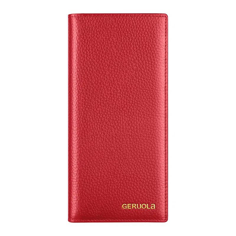 歌若拉 长款多卡位 头层牛皮革 钱夹钱包 常规 女款 多色