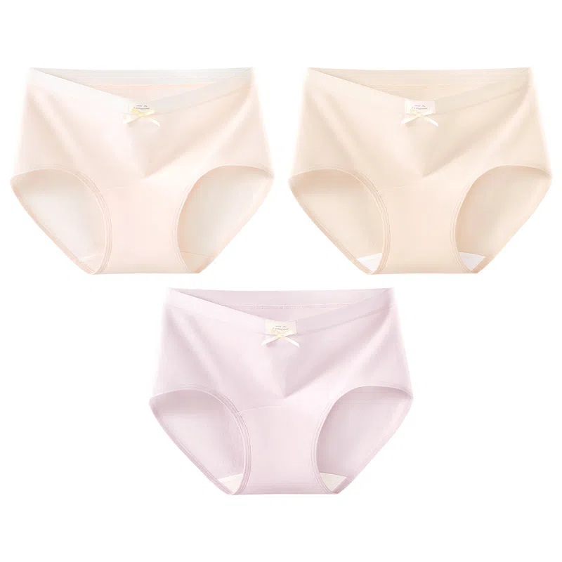 二三二三 纯色简约抑菌透气不卡档不夹臀不勒肉无痕舒适柔软三角裤高弹力不卷边亲肤时尚知性优雅可爱俏皮蝴蝶结内裤 女款
