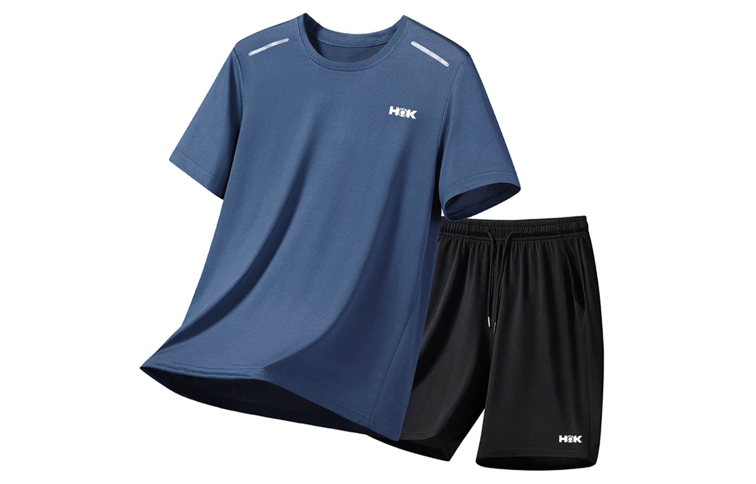 王者荣耀 冰丝薄款大码凉感基础款纯色健身训练瑜伽篮球跑步速干网眼透气百搭圆领短袖五分裤休闲运动套装 男女同款