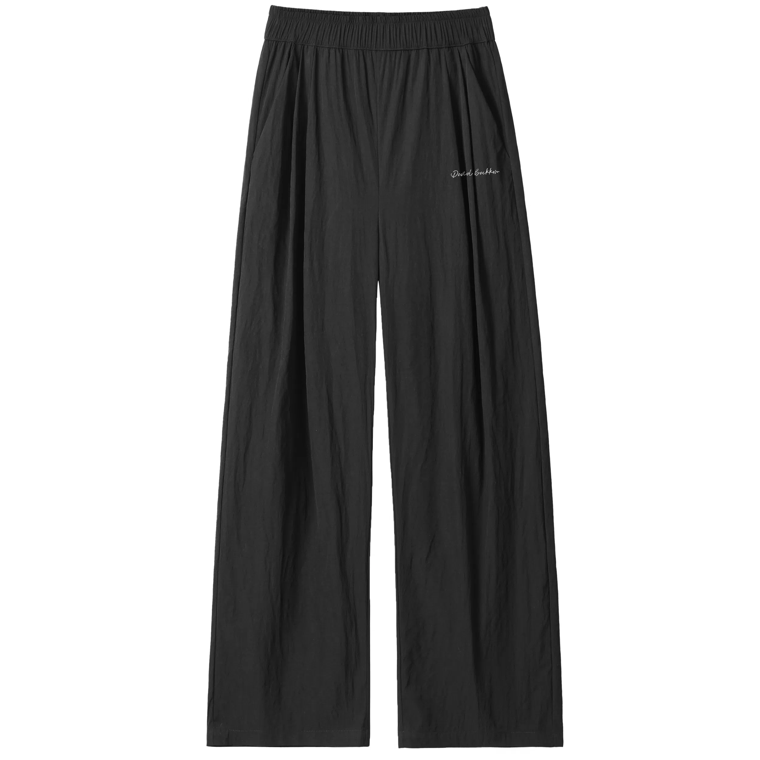 大卫贝肯 纯色简约基础款品牌山本褶皱垂感亲肤薄款透气柔软遛弯裤拖地长款睡裤 男女同款