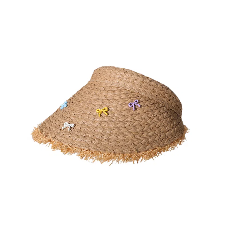 杨同学 蝴蝶结空顶草帽 纸草 防晒帽 女款