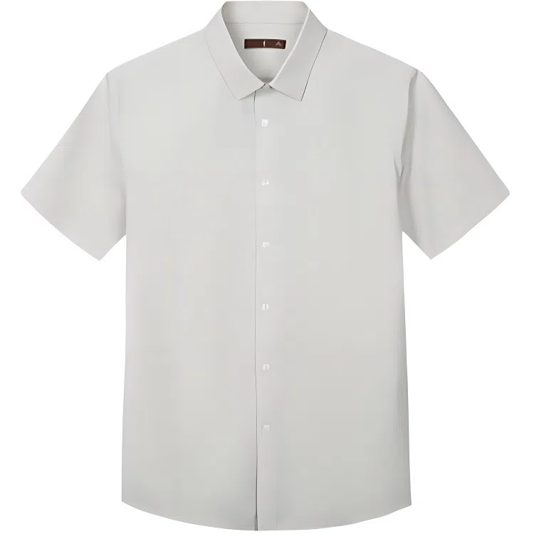 才子 时尚舒适百搭简约修身正装通勤短袖衬衫 男款