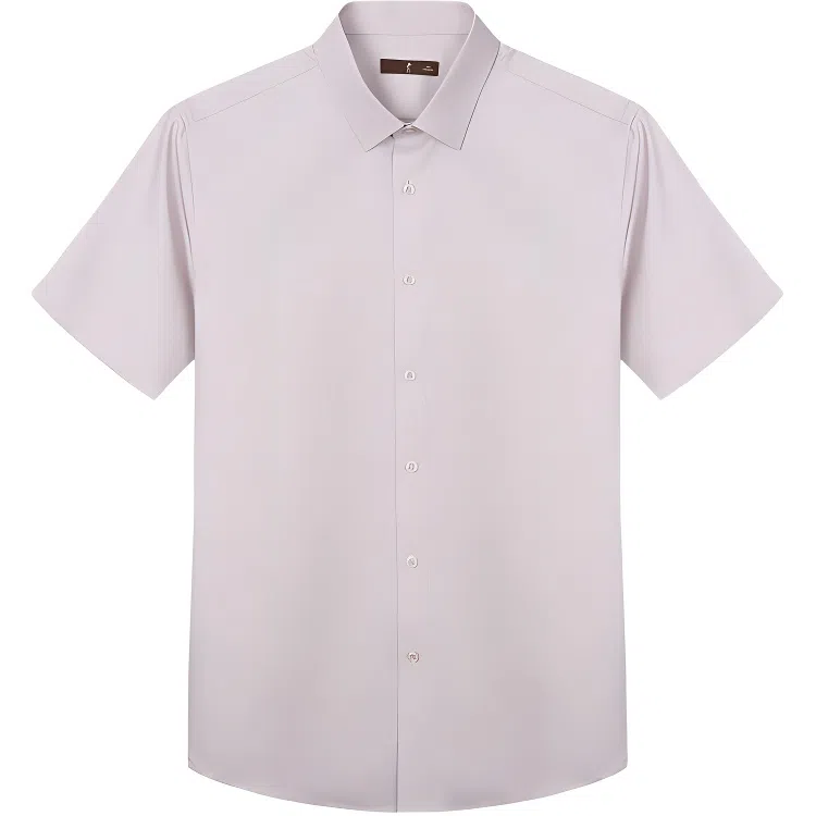 才子 时尚舒适百搭简约修身正装通勤短袖衬衫 男款