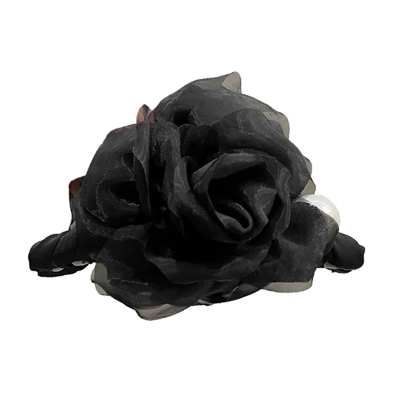 蒙妮 温柔山茶花朵珍珠抓夹 亚克力 发夹 女款