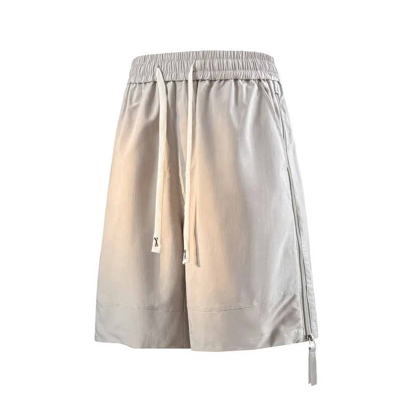 兰缪 美式复古日系简约高街风潮流基础款日常通勤山系户外运动舒适宽松清爽透气百搭柔软亲肤纯色垂感直筒系带休闲短裤 男女同款