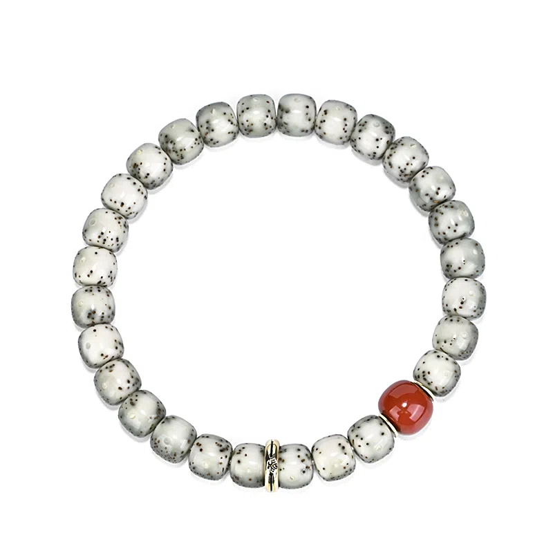 钰澜文玩 正宗海南毛感料留白+老型隔珠搭配款#好运 星月菩提 手串 男女同款情侣款