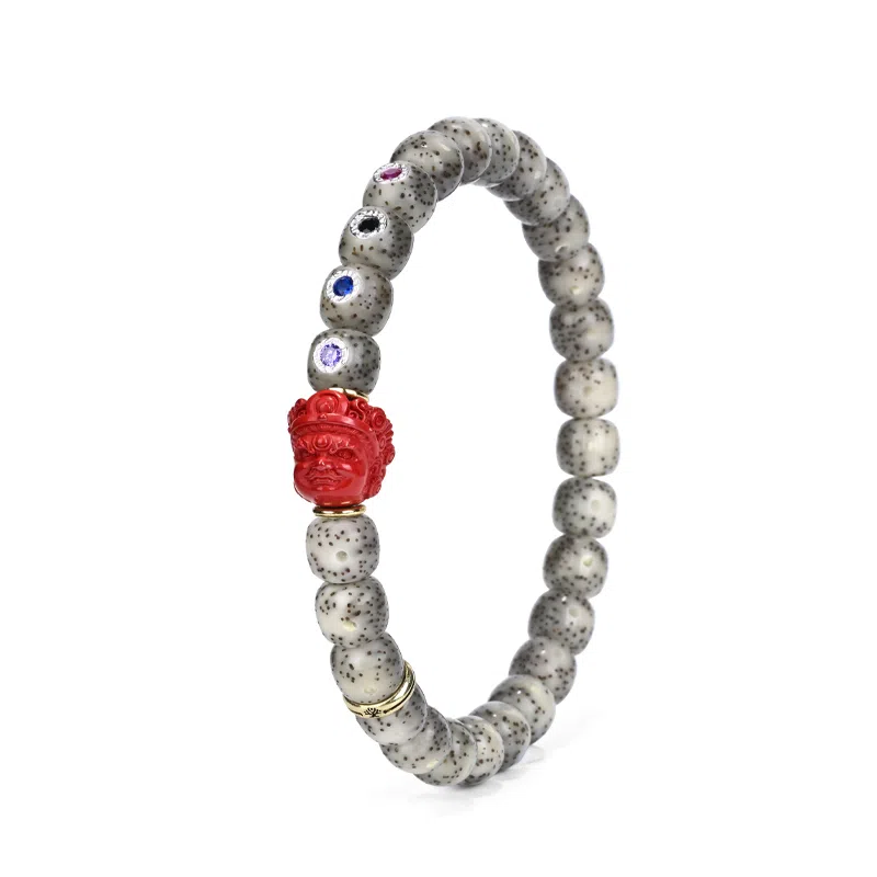 钰澜文玩 黄财呆搭配款毛感料镶嵌#好运 星月菩提 手串 男女同款情侣款