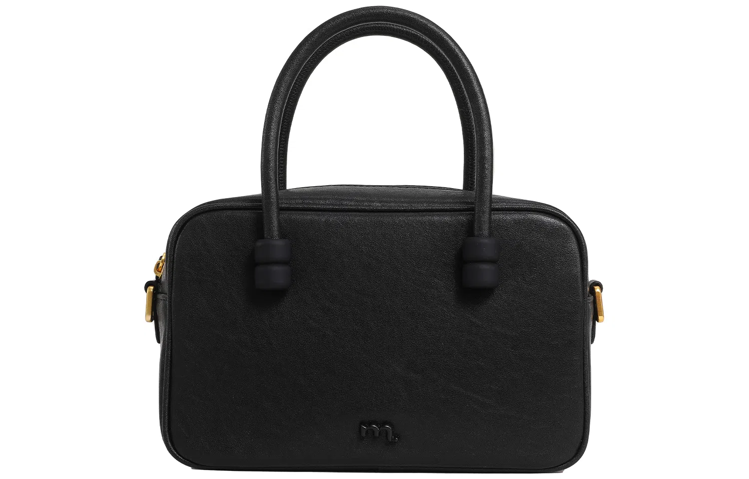 妙迪 小众设计时尚百搭精致少女上班通勤植鞣皮保龄球包学院风波士顿枕头包 牛皮 手提单肩斜挎包 常规 女款 奶昔白/曜石黑