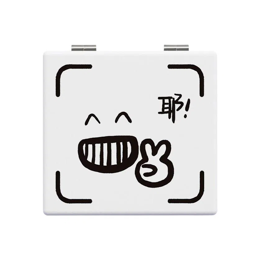 计轩 简约双面图案梳妆镜子