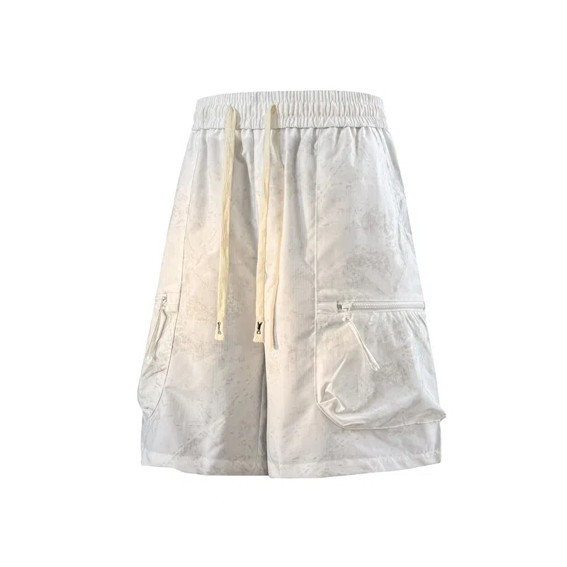 兰缪 美式复古简约高街潮流基础款日常通勤宽松舒适百搭亲肤系带休闲短裤 男女同款