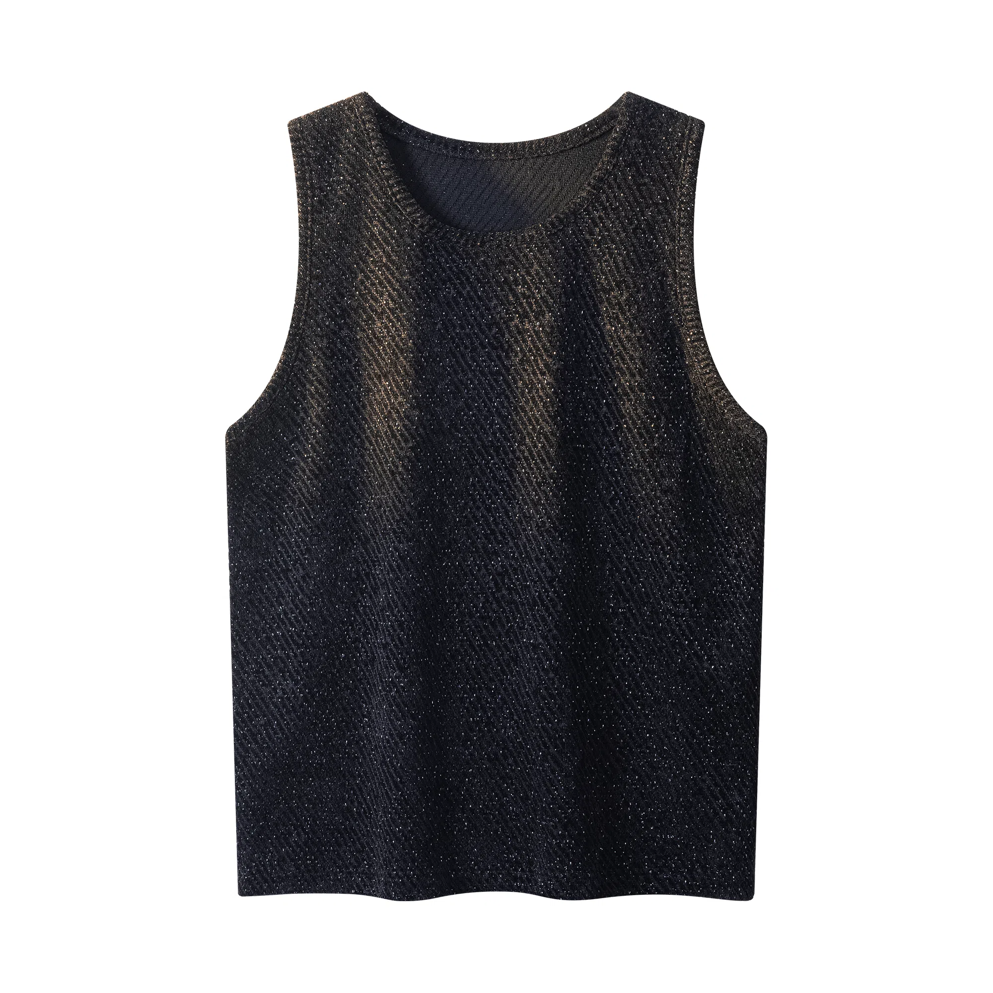 CWETEK Glitter Ribbed Vest