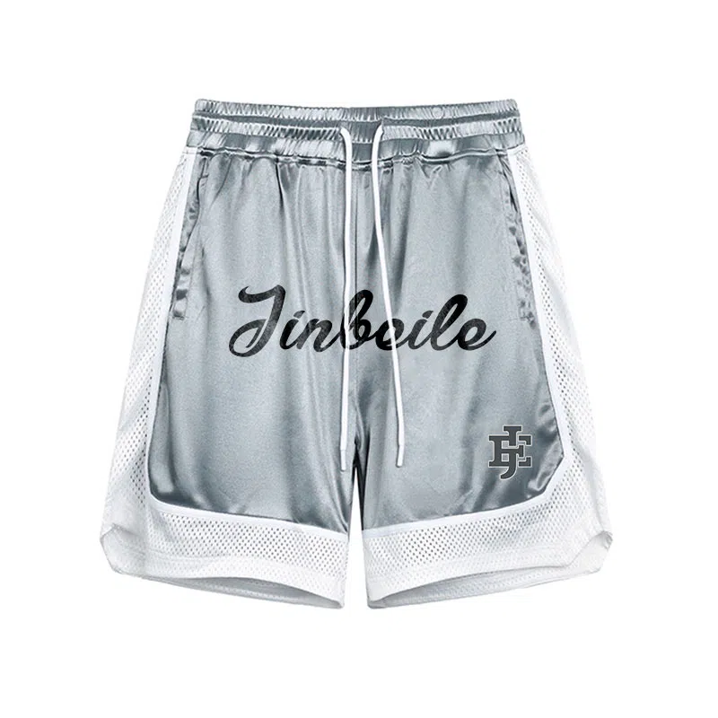 金贝勒 美式复古轻薄透气网眼宽松舒适吸湿排汗速干运动健身跑步五分裤篮球裤 男女同款