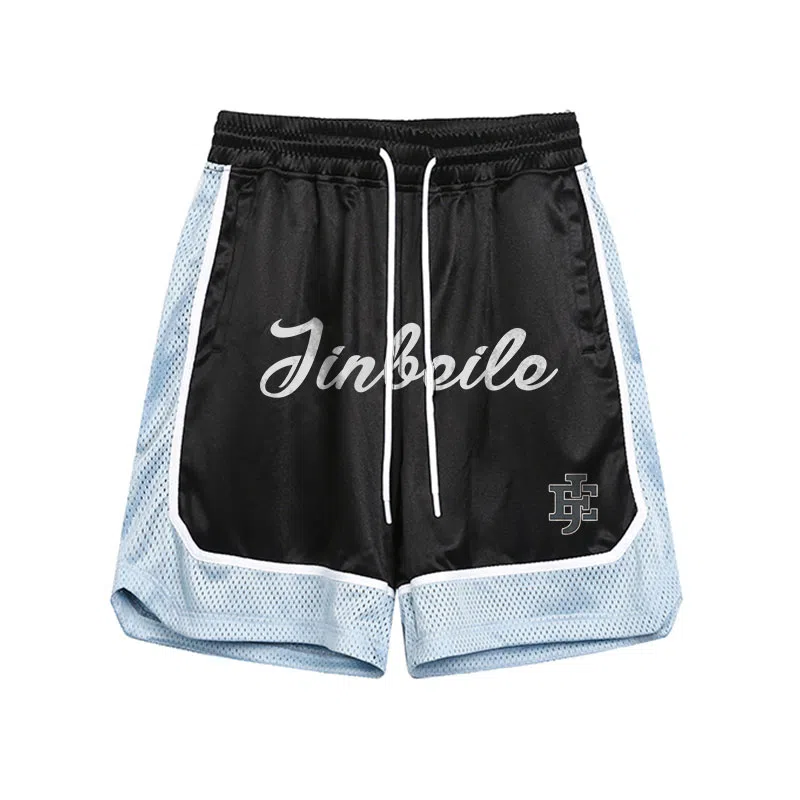 金贝勒 美式复古轻薄透气网眼宽松舒适吸湿排汗速干运动健身跑步五分裤篮球裤 男女同款