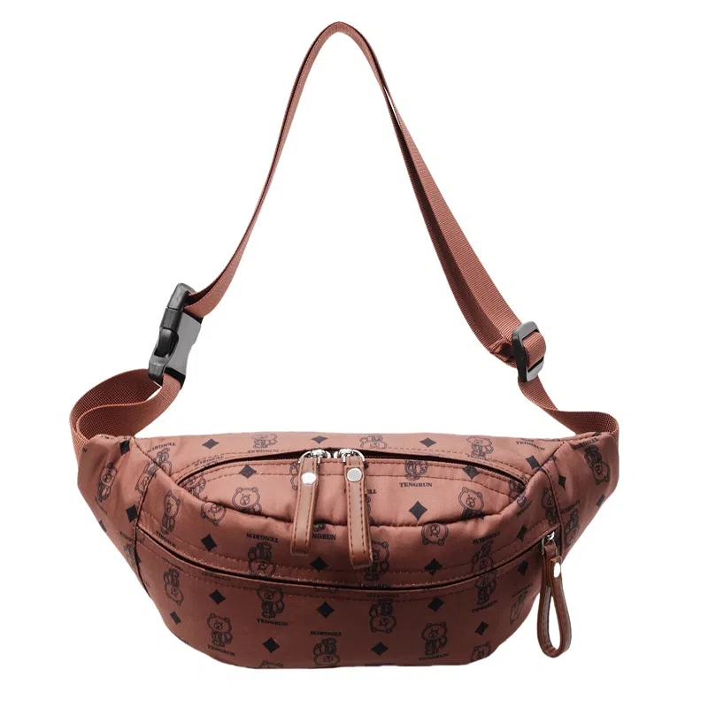 垣途者 日常通勤时尚高级感满印花 布 单肩斜挎包腰包 常规 男女同款情侣款 多色